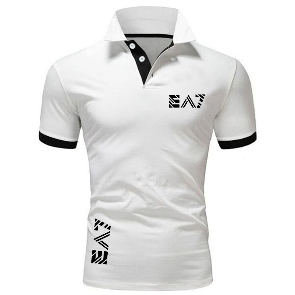 Summer Men's Polo Shirt Men's Casual Printed T-shirt Men's Brand Fashion Short-sleeved Polo Shirt Business Top Men's Clothing