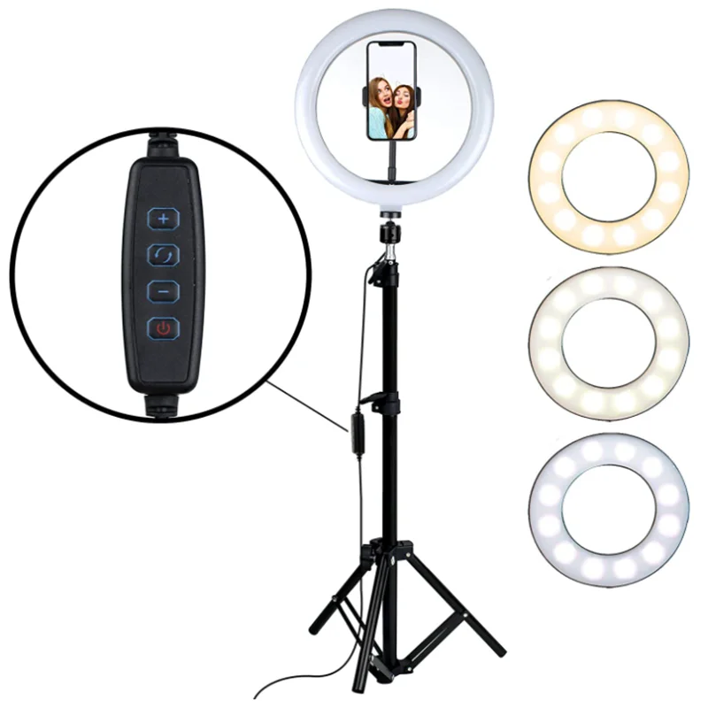 

LED Selfie Ring Lights, 10/12" Light Ring with Tripod Stand, Dimmable Ringlight, Circle Light for Video Recording＆Live Streaming