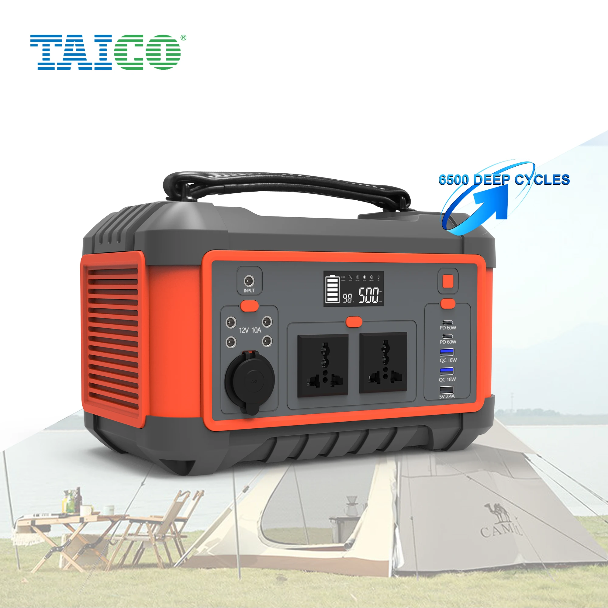 

portable 220V power bank with Flashlight solar portable power bank