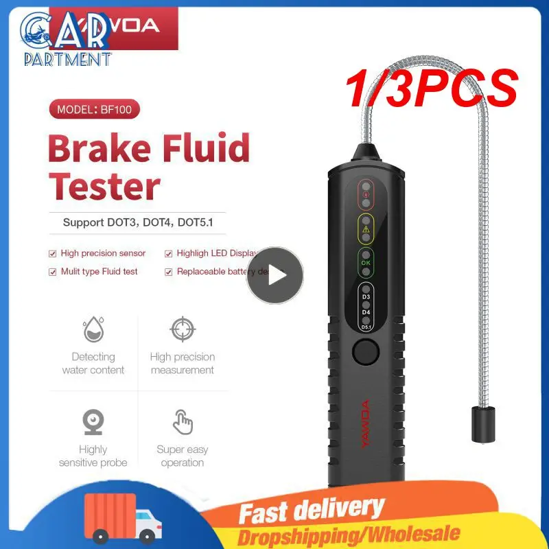 

1/3PCS BF100 Vehicle Auto Brake Fluid Tester DOT 3/4 Digital Brake Fluid Check Car Brake Oil Quality LED Indicator Display
