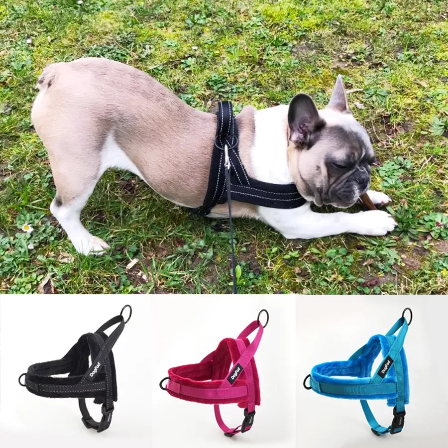 

NEW2023 No-Pull Dog Harness Reflective Adjustable Flannel Padded Small medium and large dog harness vest Easy for Walking Traini