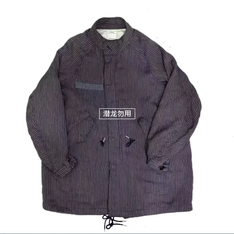 Vux WMV 20SS SIX-FIVE FISHTAIL SANTOME M65 wiatrówka w paski ze starożytnej tkaniny