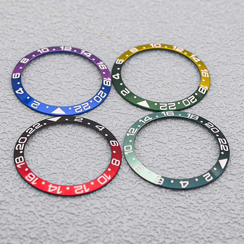 Seiko 24 Hours 38mm GMT Arc Aluminum Bezel Insert Fits SKX007 SKX009 SRPD Watch Case NH35 NH36 4R 7S Japan Automatic Movement