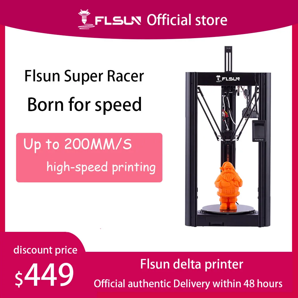 

Flsun 3D Printer Super Racer High Speed Removable Lattice Hot Bed 32-Bit Processor Quick Assembly
