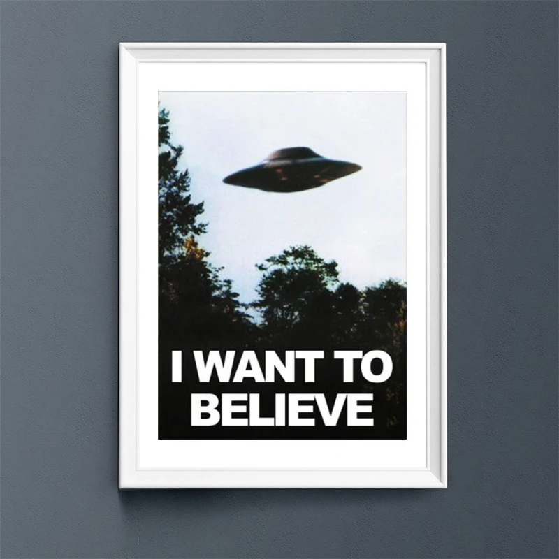 

I WANT TO BELIEVE - The X Files Art Canvas Painting UFO TV Series Posters and Prints Wall Art Picture for Living Room Home Decor
