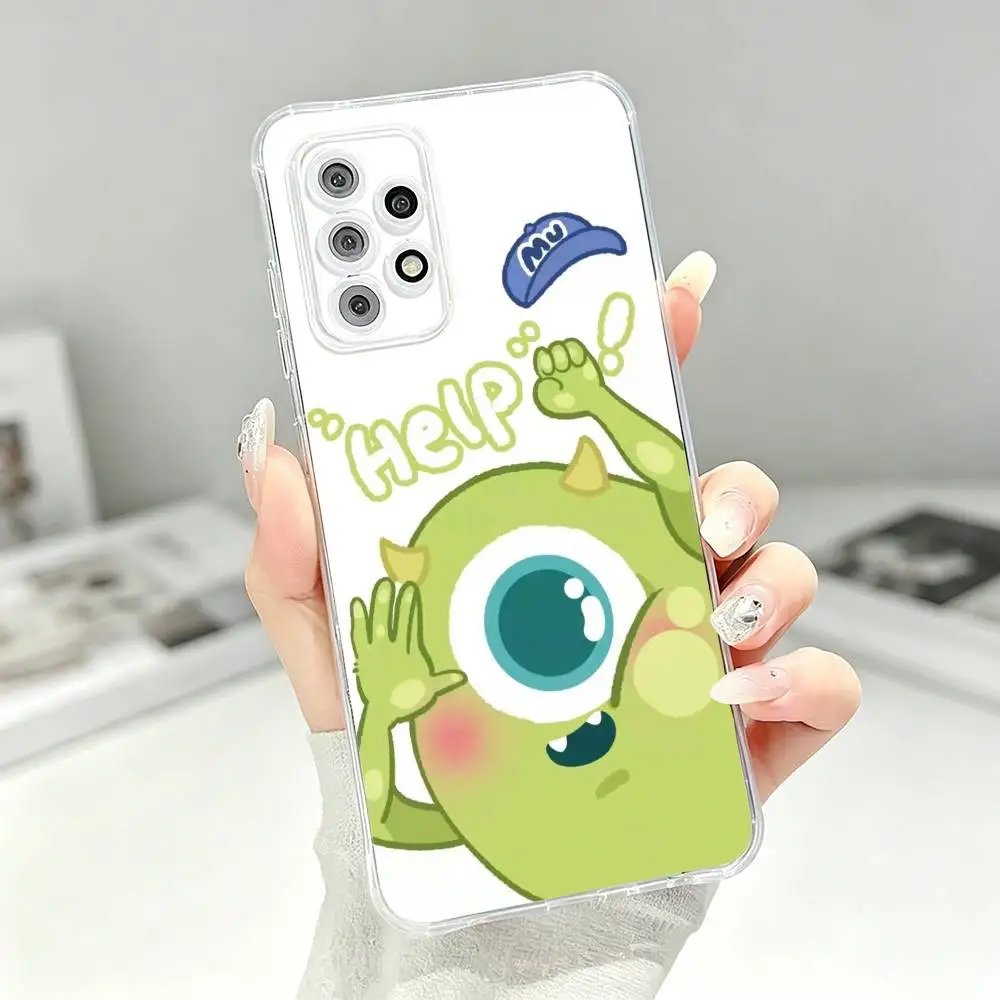 Фото Забавный мультяшный прозрачный мягкий силиконовый чехол M-Mike Wazowski для Samsung S25 S24 S23 S22 S21 Plus №3