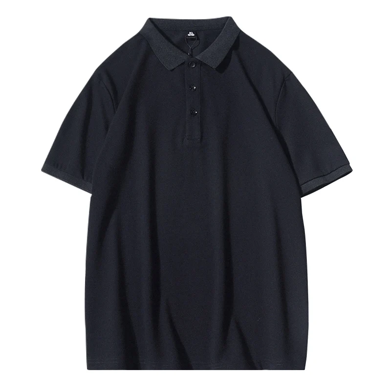 Random Step Summer Solid Casual Lapel Polo Shirt Men's Japan fashion Short sleeve T-shirt Hong Kong Sle Collar Paul Top