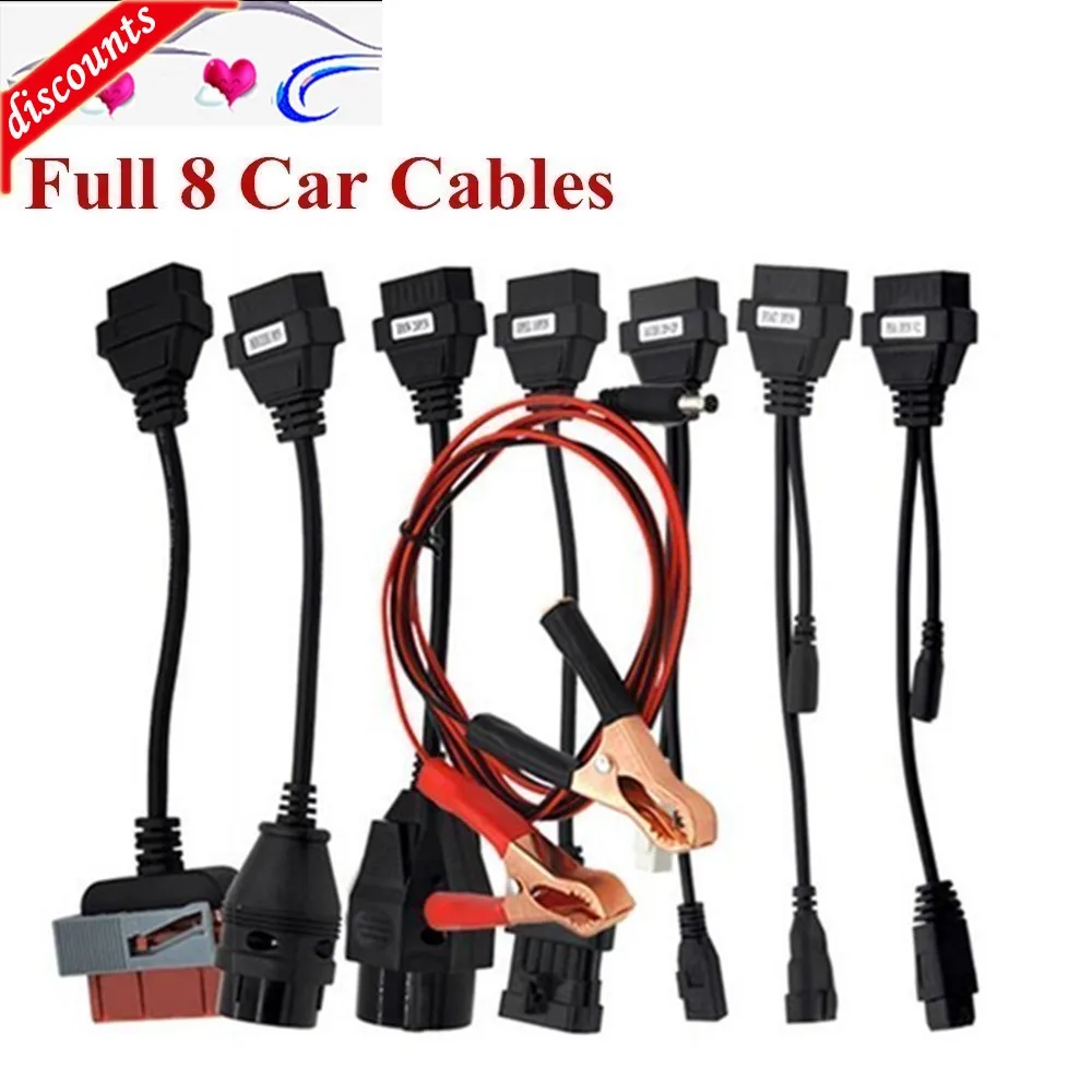 

Adapter Cables For TCS Cdp OBD2 OBDII Cars Diagnostic Interface Tool Full Set 8 Car Cables For TCS CDP Pro Cable