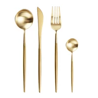 dinnerware gold cutlery set 304 stainless steel luxury flatware home dropshipping silverware fork spoon knife kitchen dinner