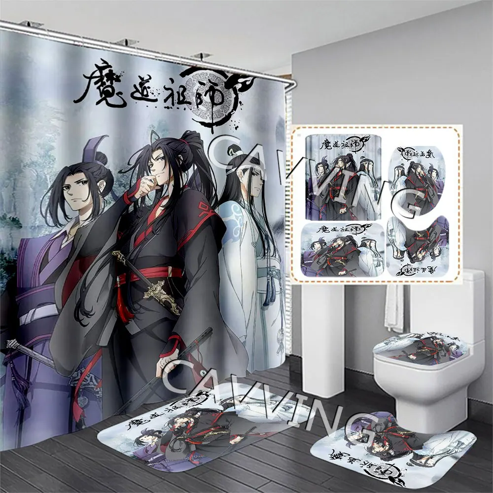 

Grandmaster of Demonic Cultivation 3D Shower Curtains Waterproof Bathroom Curtain Anti-slip Bath Mat Set Toilet Rugs Carpet K03