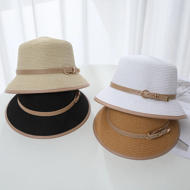 

Шляпа женская Соломенная, Панама в стиле кэжуал, летняя