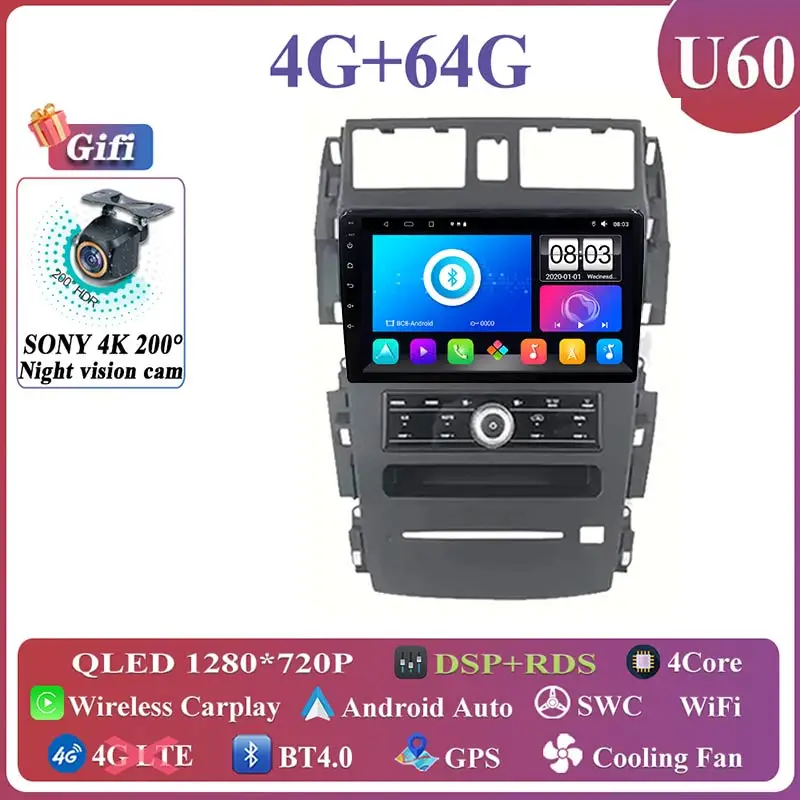 

Android 14 для Nissan Teana J31 2003 2004 2005 2006 2007 2008 Авто радио мультимедийный плеер Экран навигации GPS без 2din DVD