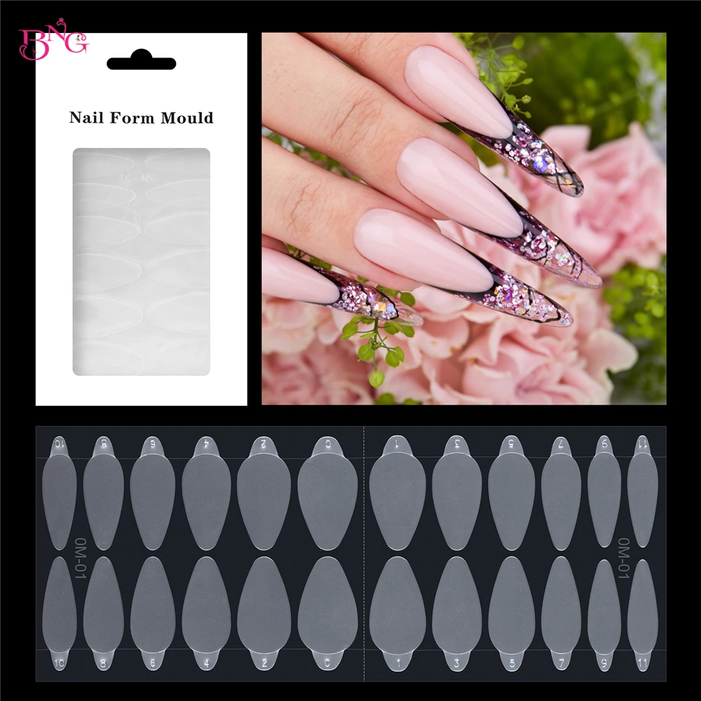 

24pcs Acrylic French Forma Dual Sticker Adhesive French Line for Dual Forms False Tips Poly Nail Gel System Extension Nail Tools