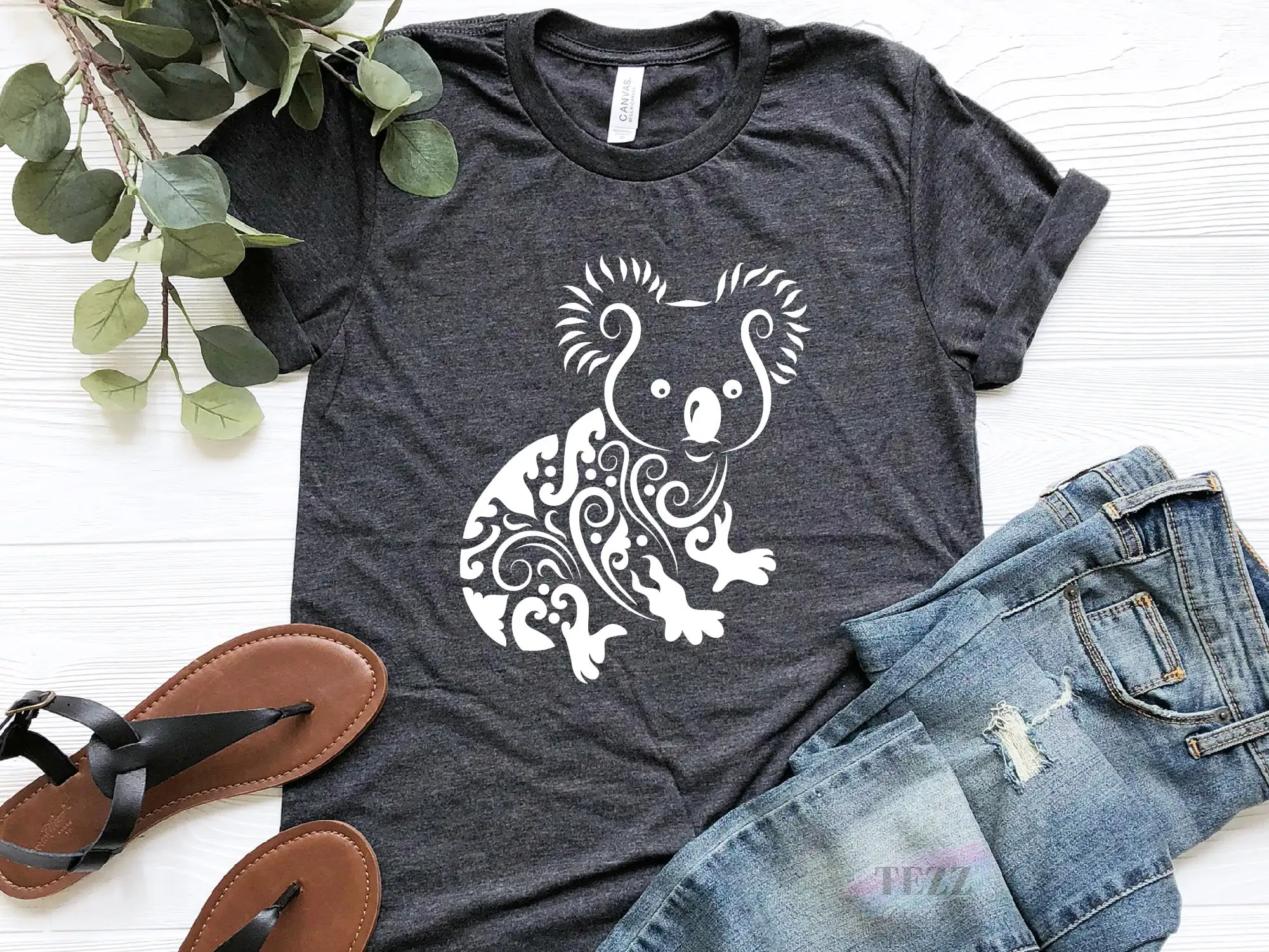 Футболка Koala с цветочным медведем австралийский любимый сохраняющий