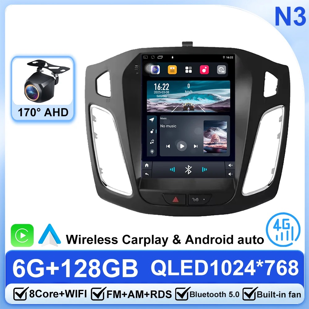 

9.7Android 15 Автомобильный радиоприемник для Ford Focus 3 Mk 3 2011 2012-2019 Автомобильный мультимедийный видеоплеер без 2Din Carplay Авто Стерео DVD WiFi