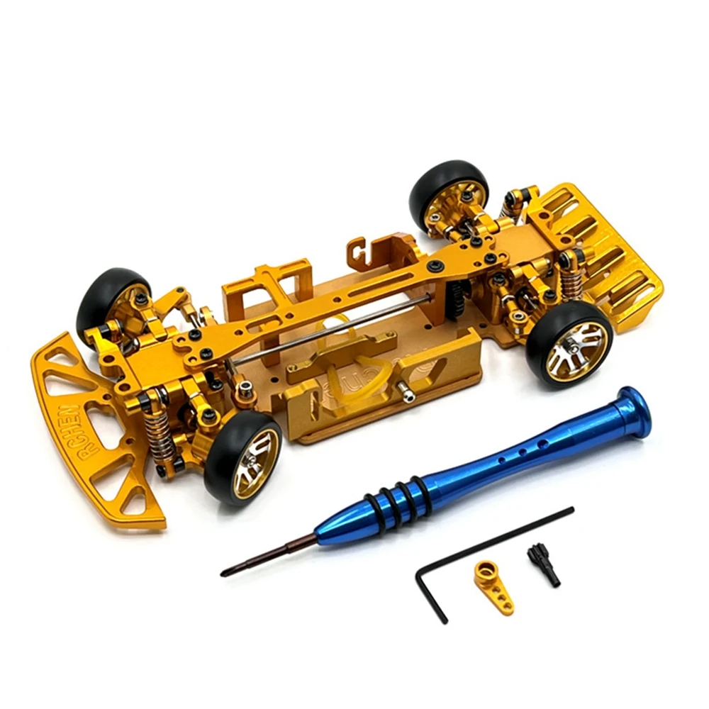 

All Metal Wheelbase Adjustable Chassis Frame KIT for Wltoys 284131 K969 K979 K989 P929 1/28 RC Car Upgrade Parts,Yellow