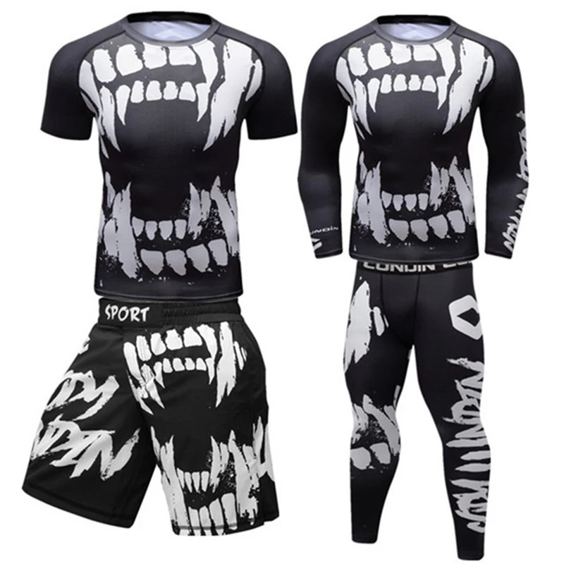 

Мужские футболки тематика «Бразильское джиу-джитсу» Rashguard, шорты для Mma Boxeo, компрессионные футболки для кикбоксинга, одежда для бокса, набор...