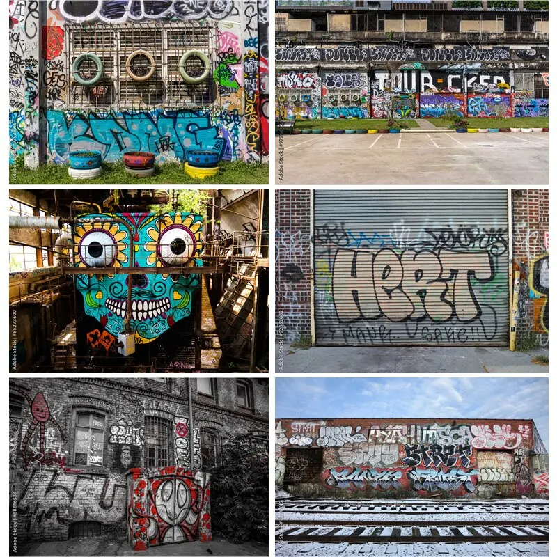 

Vinyl Custom Graffiti Theme Photography Backdrops Studio Props Vintage Brick Wall Photo Photography Background 211218OCK-03