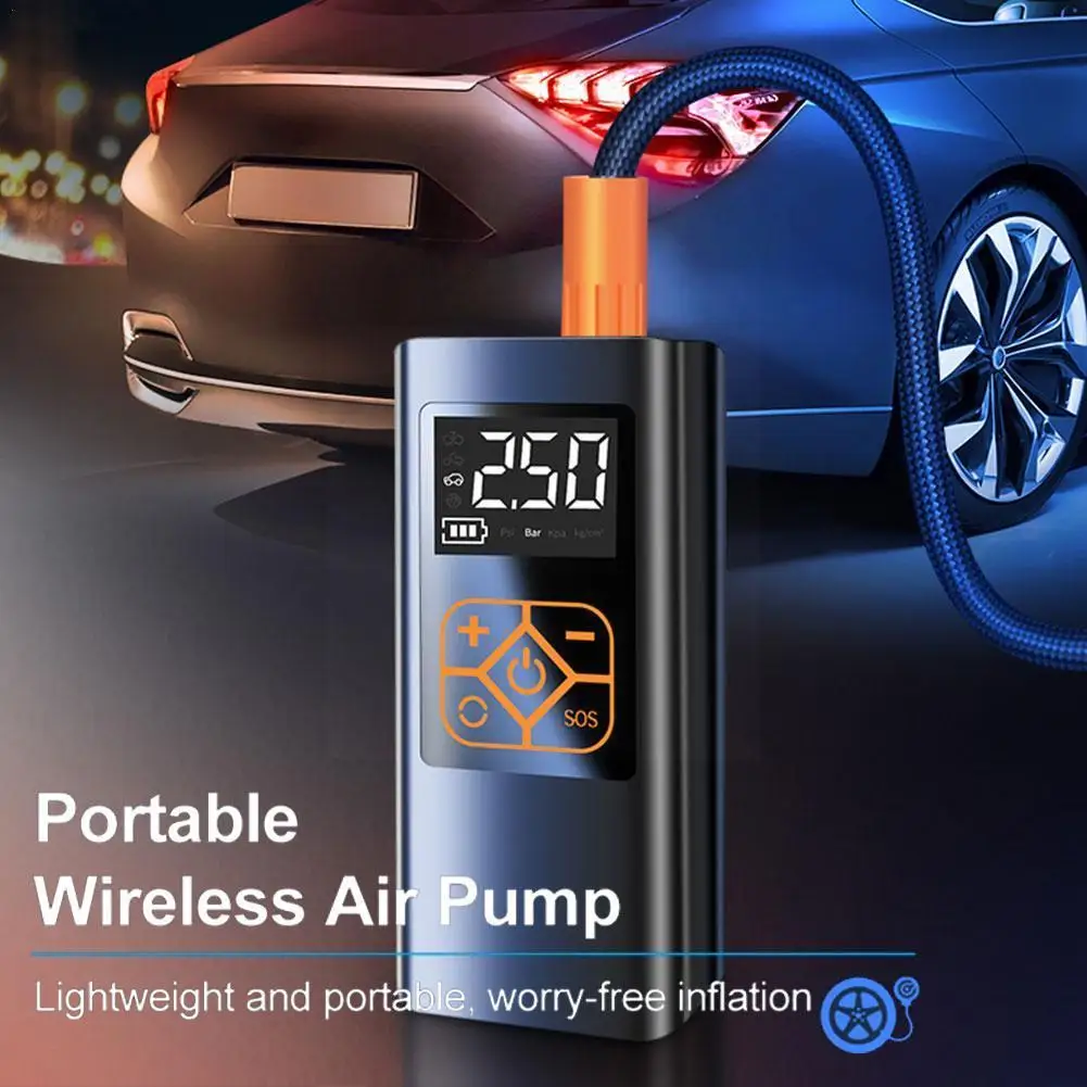 

4000mah Car Air Compressor 140psi Electric Wireless Portable Tire Inflator Pump For Motorcycle Bicycle Boat Auto Tyre Balls T5o2