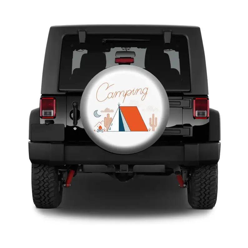 

Spare Tire Cover,Camping RV Trailer Jeep Tire Cover, Personalized Custom Car Decoration, Without Camera Hole