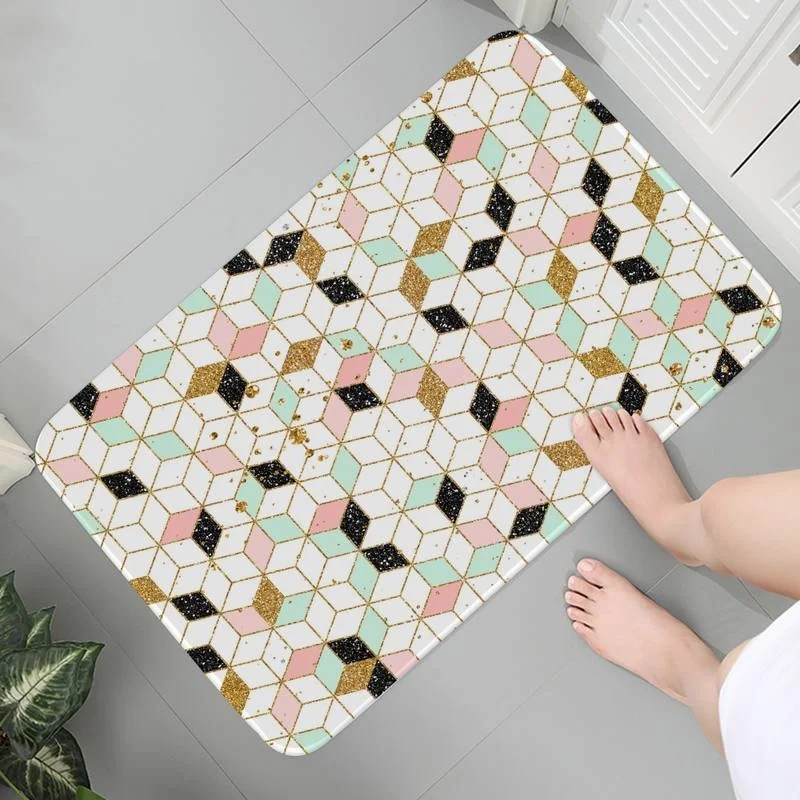 

Rug Bath Mat Slip Bedroom Kitchen Washable Carpet Anti For Home And Comfort Colorful Cubes Prayer Rug Lounge Rug Area Rugs