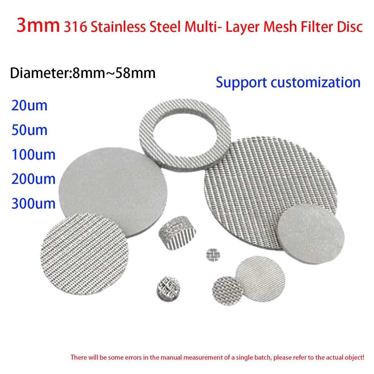 

Многослойный спеченный лист из нержавеющей стали 3 мм толщиной 3 мм, огнестойкий сетчатый лист, лист фильтра для кофе 20 мкм 50 мкм 100 мкм 200 мкм 300 мкм
