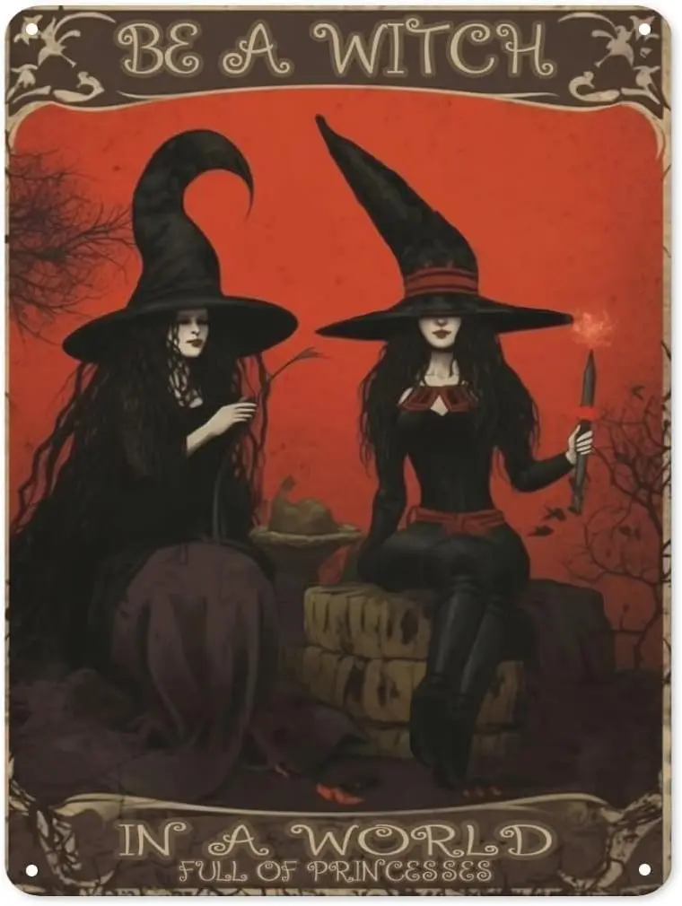 Be wtch n world full of princess rt Metl Tn Sgn Wtches Brew Хэллоуин Декор Ретро Wll Decorton для дома Ktchen Br Pub Club