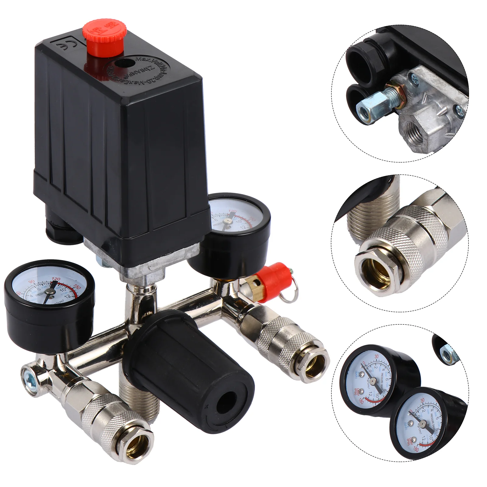 

Pressure Regulator Air Gauge Control Compressor Waterswitch Manifold Bracket Assembly
