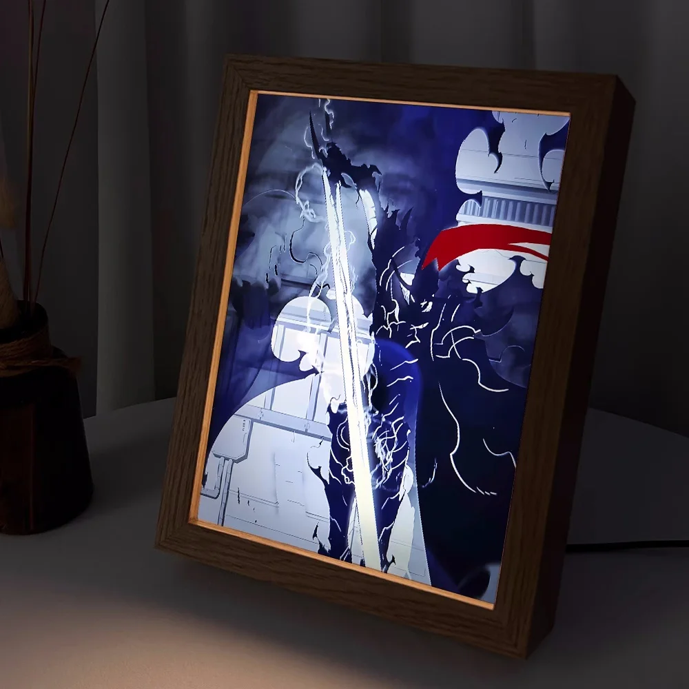 Аниме соло Выравнивающая лампа украшения фигурка настольная рамка Зеркало