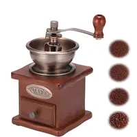 Manual Coffee Grinder, Vintage Style Wooden Hand Grinder with Manual Home French Coffee Maker