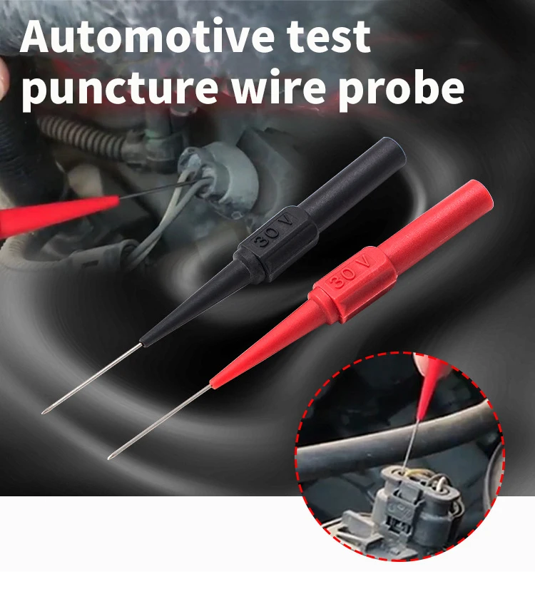 

30V Diagnostic Tools Multimeter Test Lead Extention Back Piercing Needle Tip Probes Autotools Automotive Auto Kit Machine