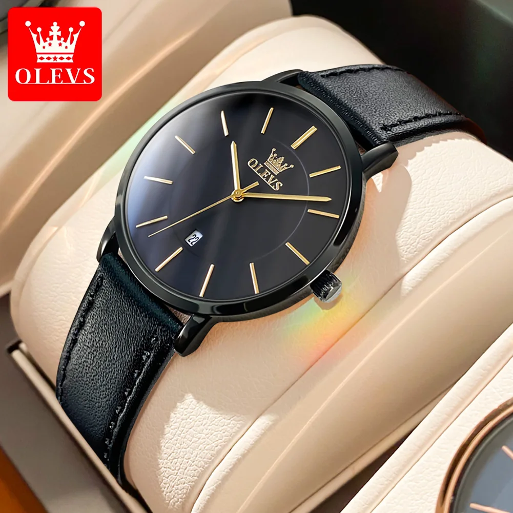 OLEVS Top Brand Quartz Women Watches Waterproof Leather Strap Fashion Women Watch Date Clock Gift for Women Relógio Feminino