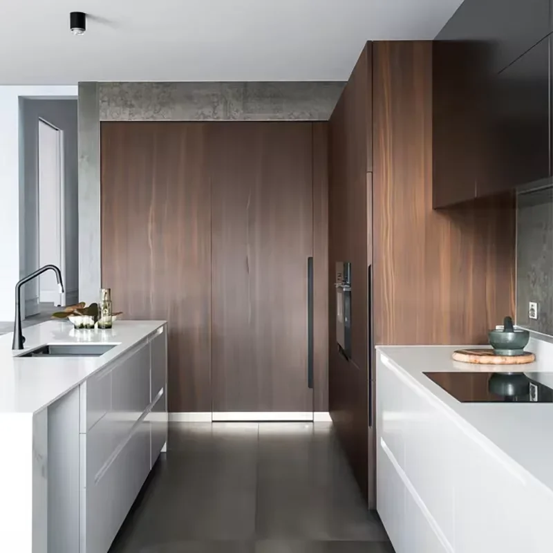 Роскошные черно-золотые мраморные кухонные шкафы с индивидуальным дизайном