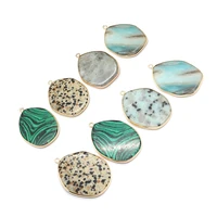 natural stone charms malachite glitter stone irregular gem necklace pendants for making earrings jewelry crystal quartz charms