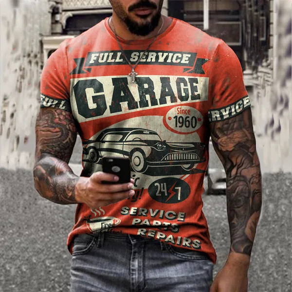 

Vintage Car Graphic Mens T Shirt For Men Clothing 3D Printed T-shirt Summer Tops Short Sleeve Fashion Casual Oversized Tee Shirt