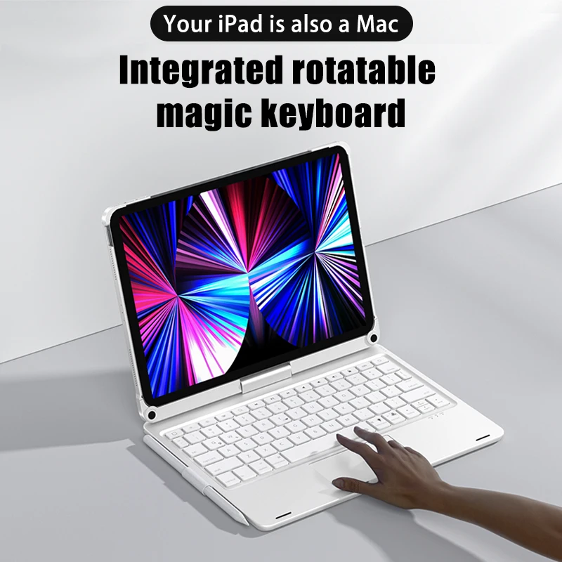 iFacemall Rotating Magic Backlight Keyboard for iPad 10 10th