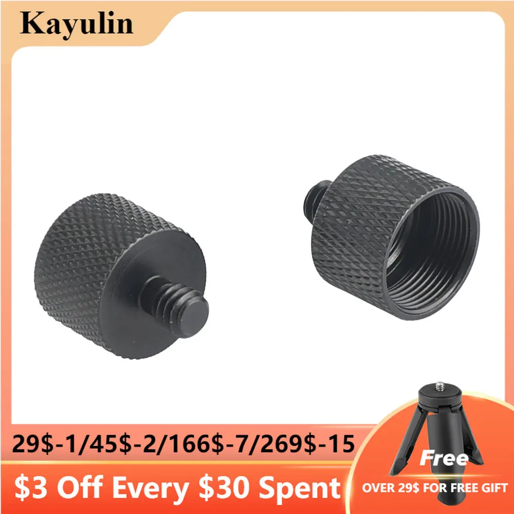 

Kayulin 1/4"-20 Male To 5/8"-27 Female Mic Stand Adapter for Microphone Mounts and Stands 2PCS