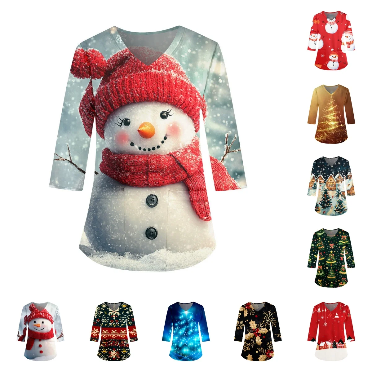 Рождественский женский топ-скраб 2025 года с забавным рождественским принтом