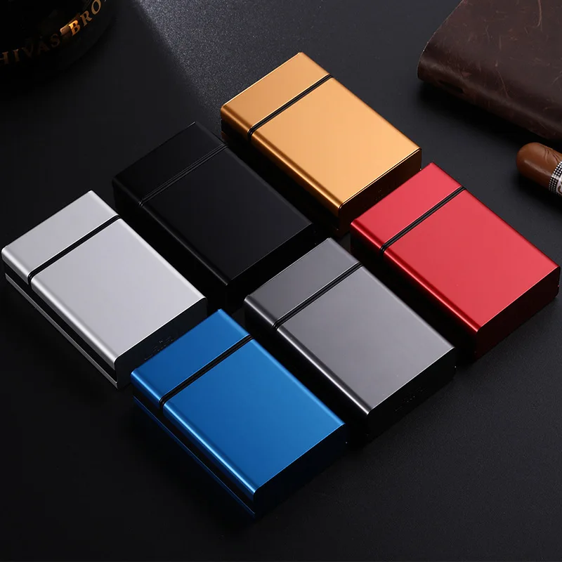 Metal Cigarette Case Automatic Pop-up Cover Glossy 20 Cigarette Case Smoking Accessories