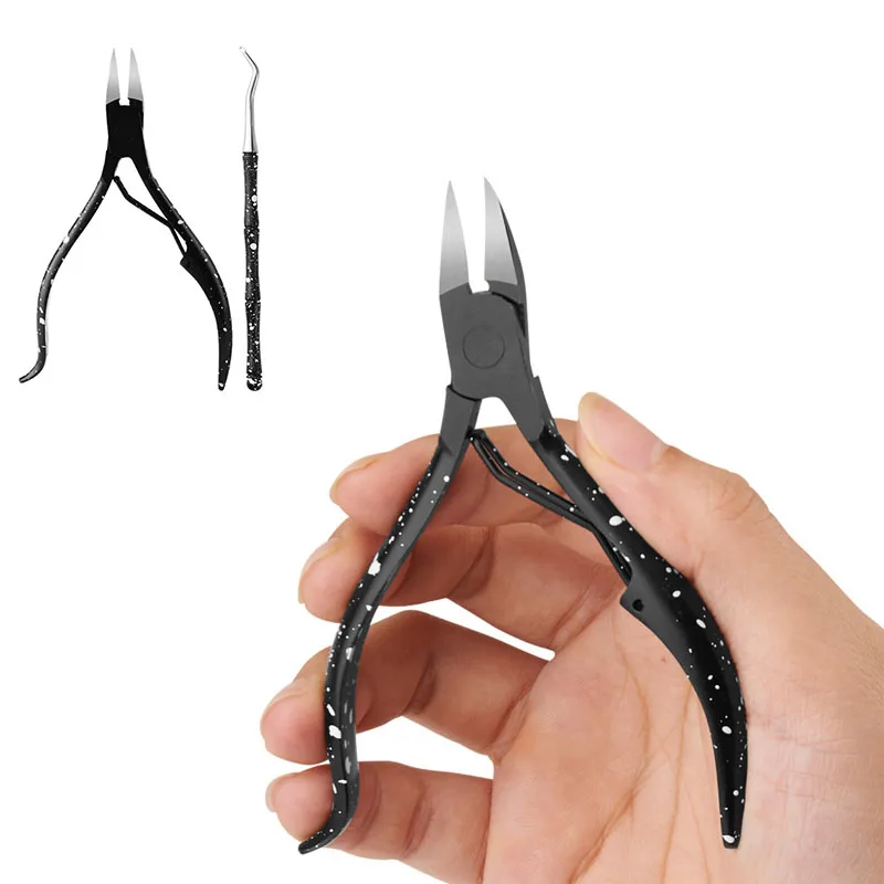 

HEALLOR Black Toenail Ingrown Nail Art Cuticle Nipper Clipper Edge Cutter Manicure Scissor Plier Tool Pedicure Dead Skin Remover