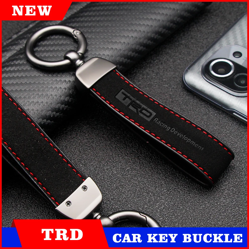 

1 Pc Fashion High-Grade Car Suede Keychain Anti-lost Gadgets Key Chain Keyring Custom Gift With Logo Auto Accessory For TRD Etc.