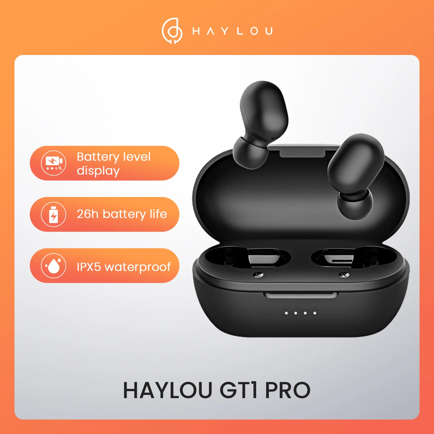 Haylou-auriculares GT1 Pro TWS bluetooth, auriculares inalámbricos estéreo HD con batería de larga duración, auriculares con micrófono dual y función aislante del ruido