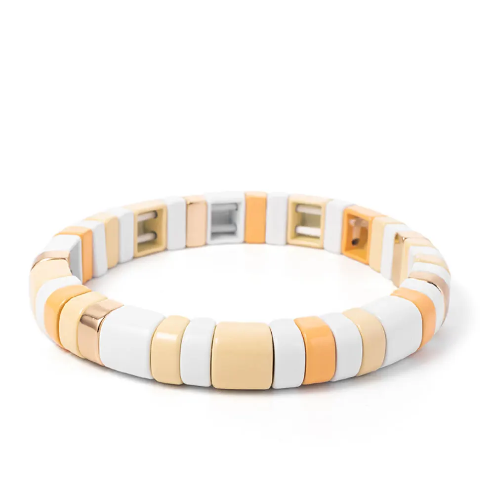 Fashion Bohemia Love Initial Polymer Clay Beads Bracelet for Women Boho Handmade Rainbow Bracelets Female Jewelry Couple Bracele