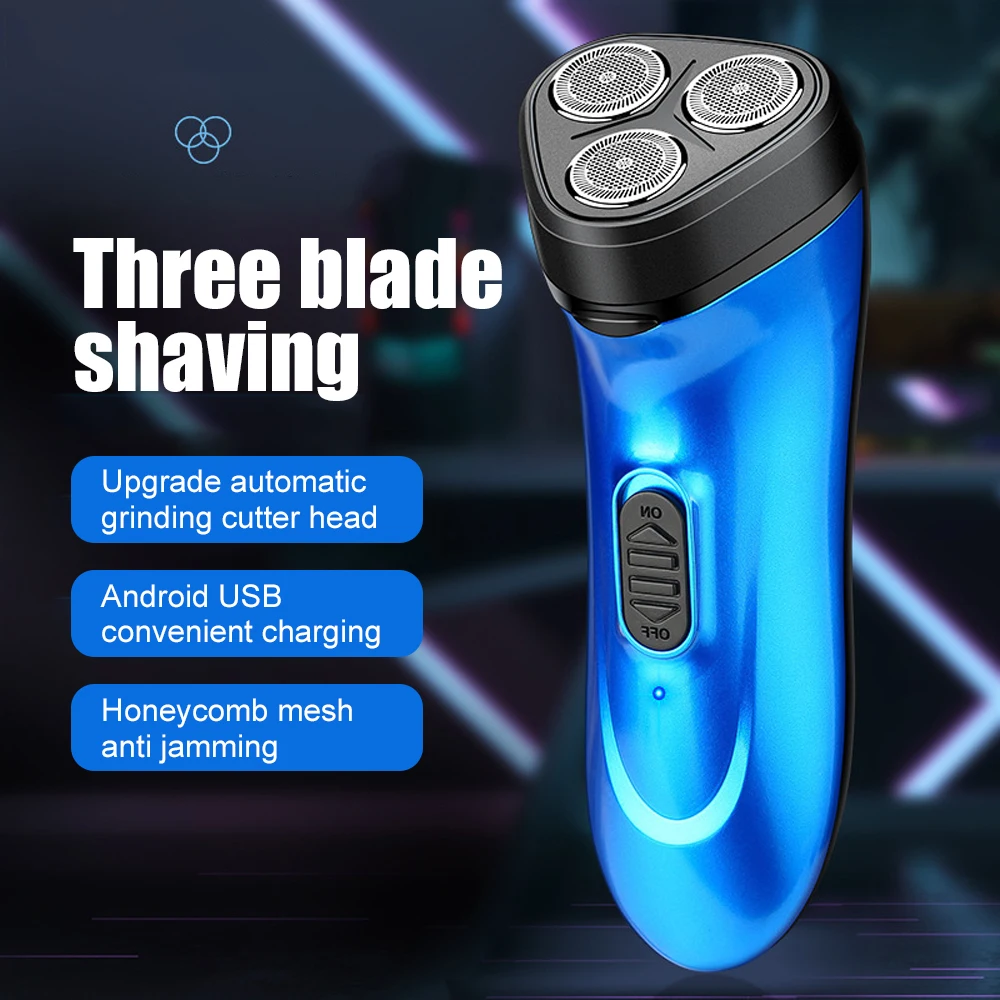 Electric Razor Shaver Beard Razor Hair Removal USB Rechargeable Shaving Machine for Men Trimmer Rotary Shaver Hair Remover