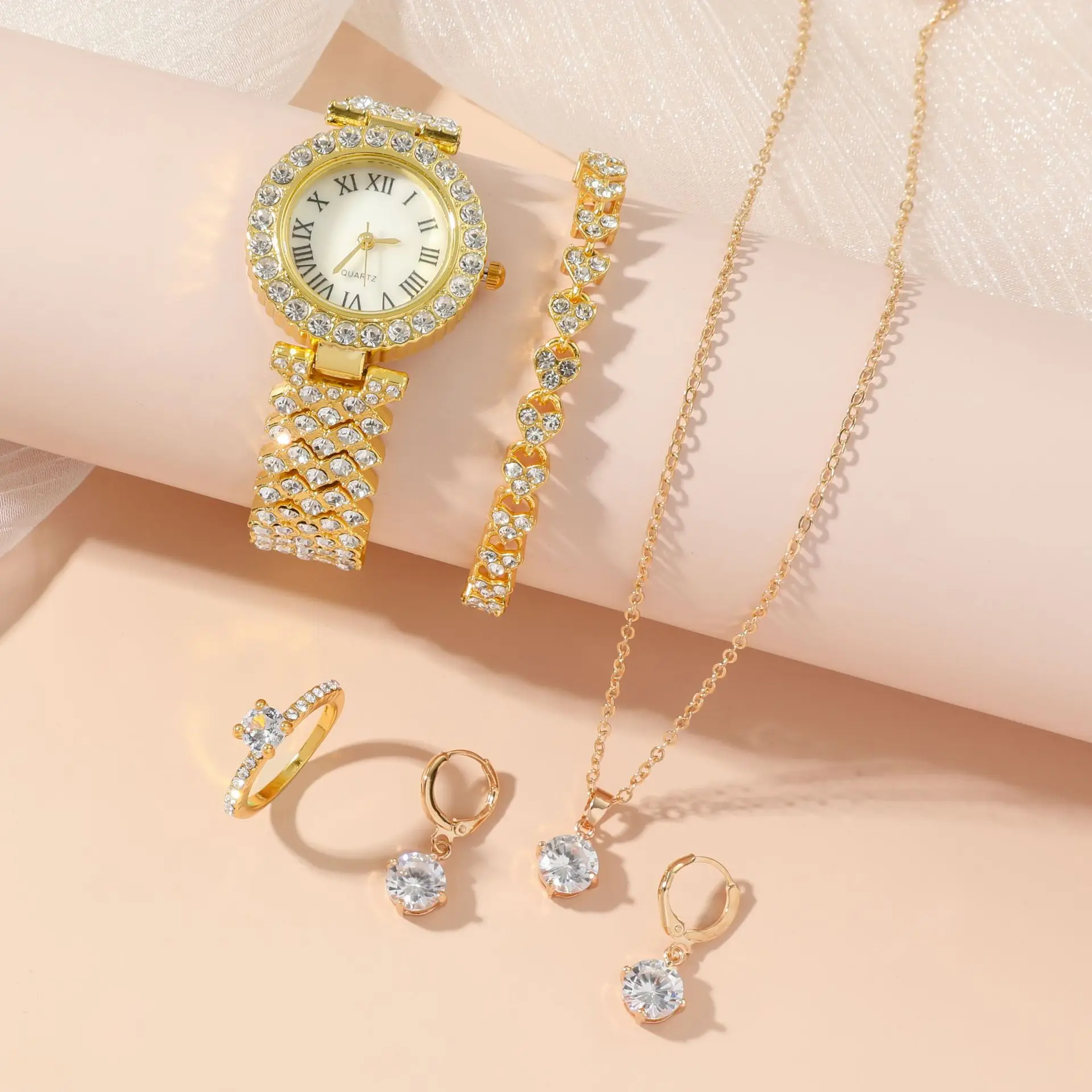 5pcs/set Women Watches Luxury Fashion Rhinestone Quartz Bracelet Wrist Watch  for women reloj mujer dropshipping