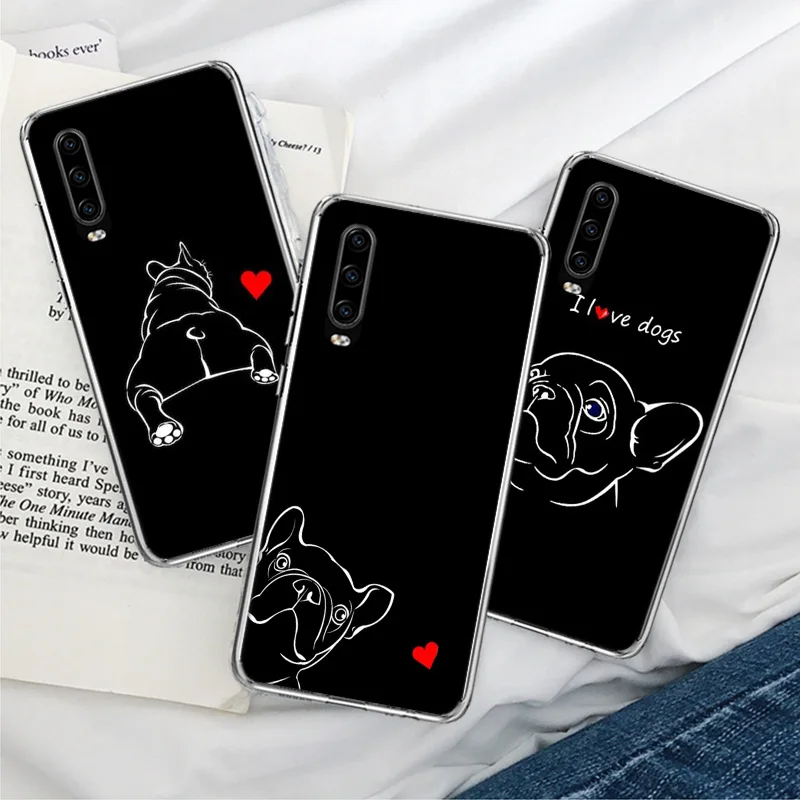 

French Bulldog Black White Phone Case For Huawei P Smart 2021 Y5 Y6 Y7 Y9 Honor 50 20 Pro 10 10I 9 9X Y9S 8 8A 8X 8S 7S Cover