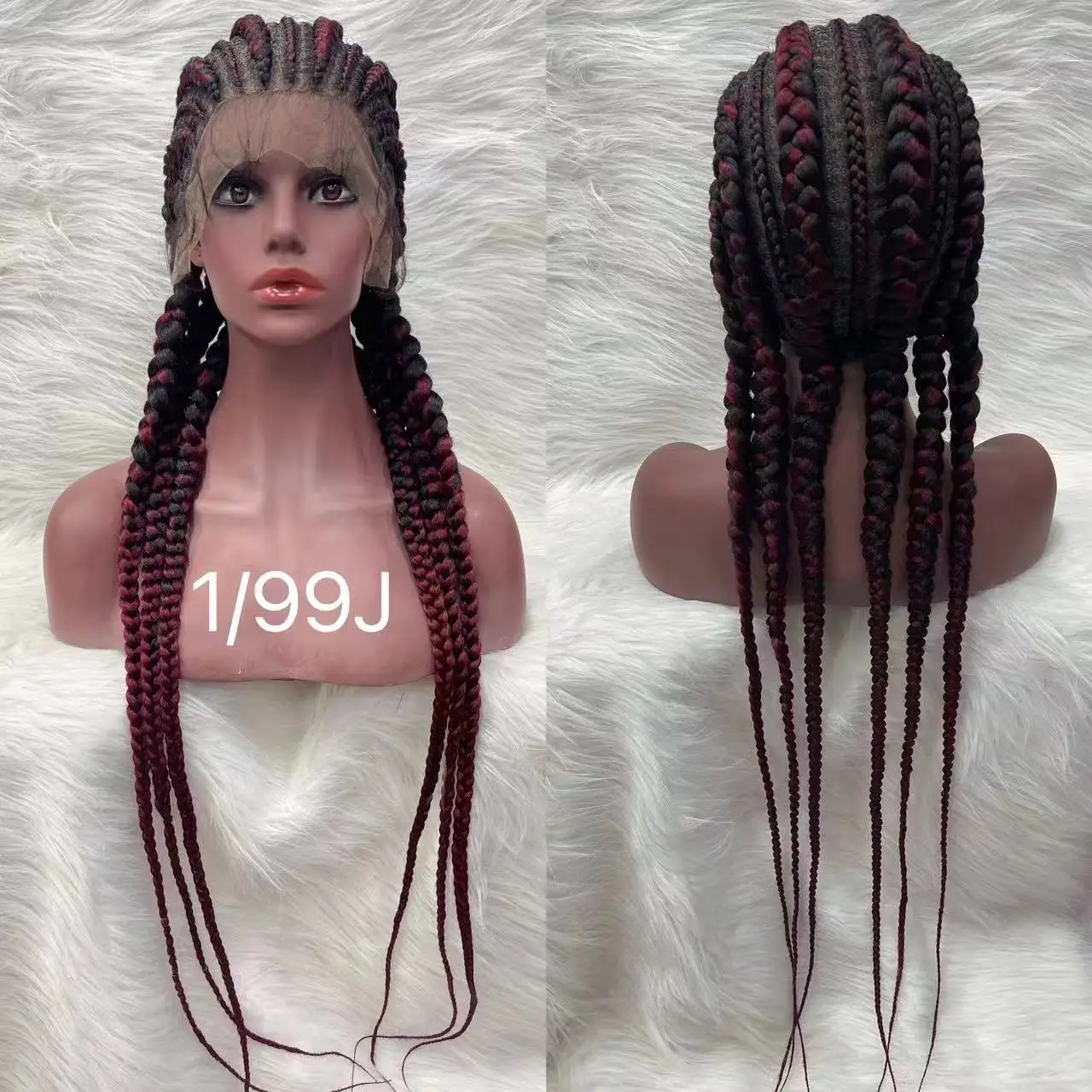 2022 Beautifui Synthetic Cosplay Party Fashion 360 Full  Lace Front Braided Wigs For Black Women