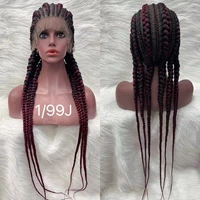 2022 beautifui synthetic cosplay party fashion 360 full lace front braided wigs for black women