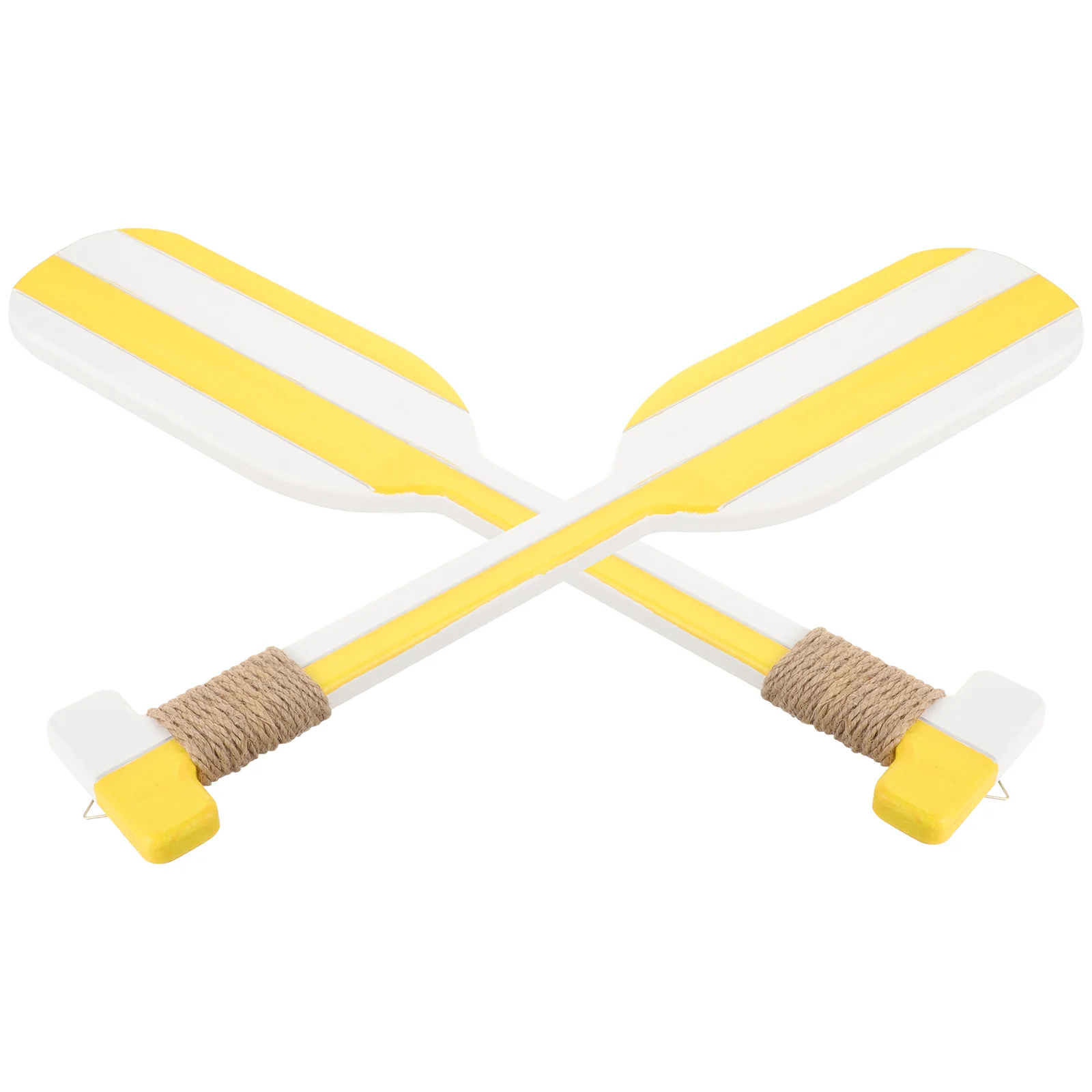 

2 Pcs Boat Oars Wooden Vintage Paddle Decoration Beach Wall Household Ornaments Hanging 50X10CM Yellow Mediterranean
