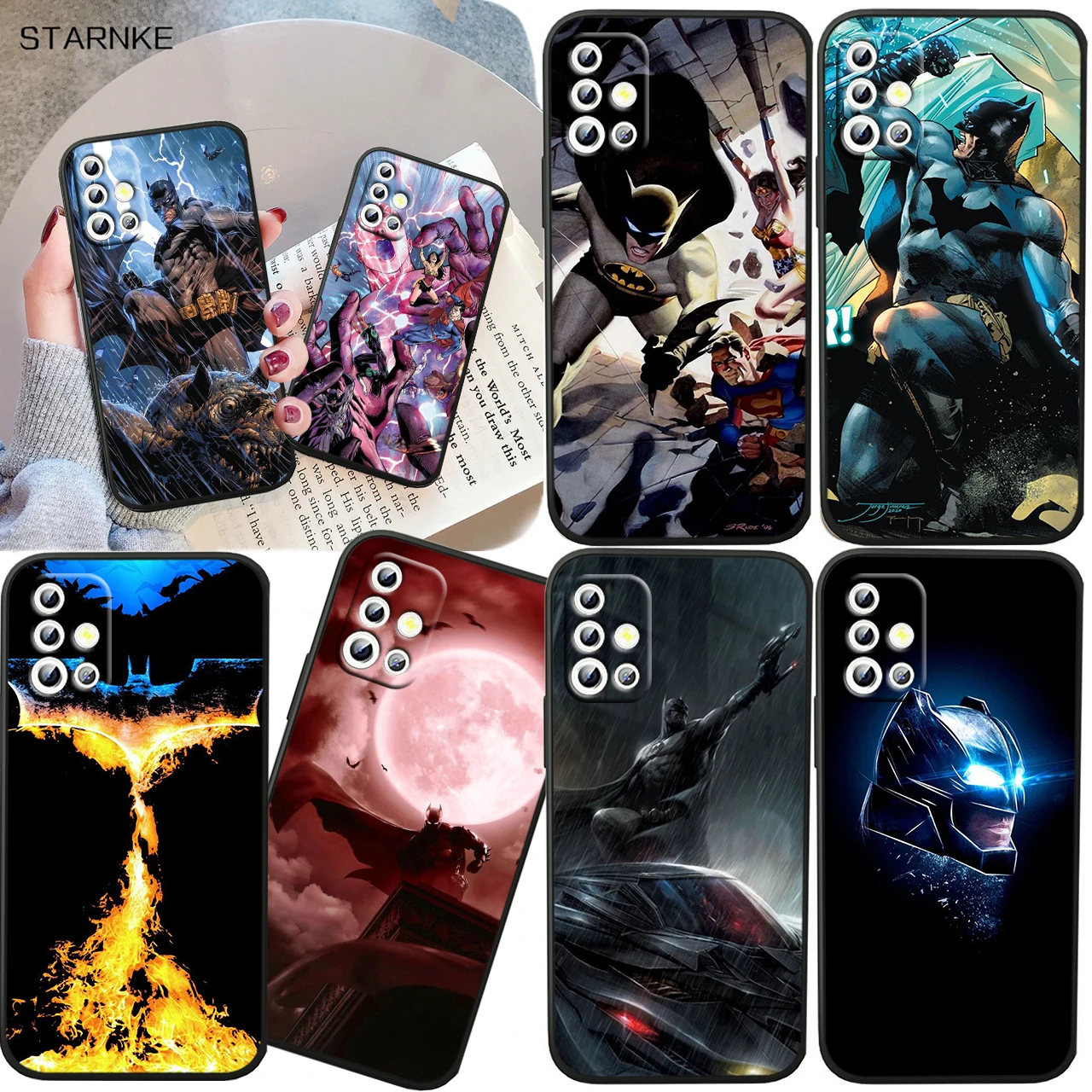 

Cute Batman Superhero For Samsung A81 A91 A73 A52S A72 A71 A52 A51 A12 A21S A01 4G 5G Silicone Soft Black Phone Case